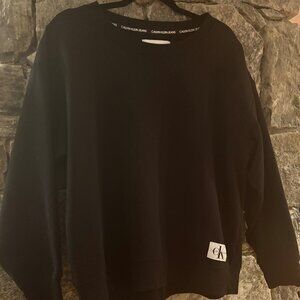 CALVIN KLEIN JEANS BLACK CREW NECK SWEATSHIRT WOMENS SZ XL -LIKE NEW